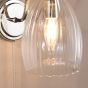 Valora Wall Light Polished Nickel and Ribbed Glass