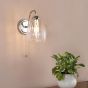 Valora Wall Light Polished Nickel and Ribbed Glass