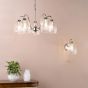 Valora Wall Light Polished Nickel and Ribbed Glass
