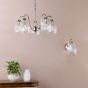 Valora Wall Light Polished Nickel and Ribbed Glass