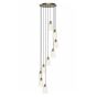 Valora 9 Light Cluster Pendant Antique Bronze and Ribbed Glass