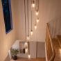 Valora 9 Light Cluster Pendant Antique Bronze and Ribbed Glass