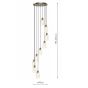 Valora 9 Light Cluster Pendant Antique Bronze and Ribbed Glass