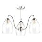 Valora 3 Light Semi-Flush Polished Nickel and Ribbed Glass