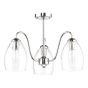 Valora 3 Light Semi-Flush Polished Nickel and Ribbed Glass