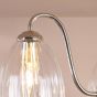 Valora 3 Light Semi-Flush Polished Nickel and Ribbed Glass