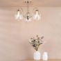 Valora 3 Light Semi-Flush Polished Nickel and Ribbed Glass