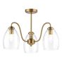 Valora 3 Light Semi-Flush Antique Bronze and Ribbed Glass