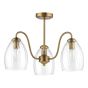 Valora 3 Light Semi-Flush Antique Bronze and Ribbed Glass