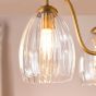 Valora 3 Light Semi-Flush Antique Bronze and Ribbed Glass