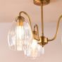 Valora 3 Light Semi-Flush Antique Bronze and Ribbed Glass