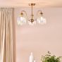 Valora 3 Light Semi-Flush Antique Bronze and Ribbed Glass