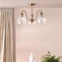 Valora 3 Light Semi-Flush Antique Bronze and Ribbed Glass