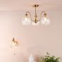 Valora 3 Light Semi-Flush Antique Bronze and Ribbed Glass
