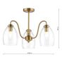Valora 3 Light Semi-Flush Antique Bronze and Ribbed Glass