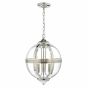 Vanessa 3 Light Pendant Polished Nickel & Glass