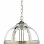 Vanessa 3 Light Pendant Polished Nickel & Glass