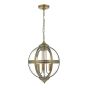 Vanessa 3 Light Pendant Antique Brass And Clear