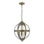 Vanessa 3 Light Pendant Antique Brass And Clear