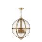 Vanessa 5 Light Lantern Antique Brass Glass