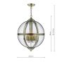 Vanessa 5 Light Lantern Antique Brass Glass