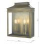 Vapour 2 Light Coach Lantern Outdoor Wall Light Weathered Brass IP44