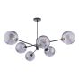 Vignette 6 Light Pendant Matt Black With Smoked Dimpled Glass