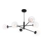 Vignette 6 Light Pendant Matt Black With Clear/Opal Glass