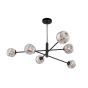 Vignette 6 Light Pendant Matt Black With Closed Organic Smoked Glass