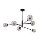 Vignette 6 Light Pendant Matt Black With Closed Organic Smoked Glass