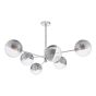 Vignette 6 Light Pendant Polished Chrome With Smoked/Clear Ribbed Glass
