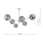 Vignette 6 Light Pendant Polished Chrome With Smoked Glass