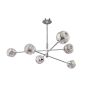 Vignette 6 Light Pendant Polished Chrome With Closed Organic Smoked Glass