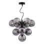 Vine 10 Light Pendant Satin Black With Smoked Glass