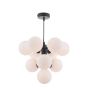 Vine 10 Light Pendant Satin Black With Opal Glass