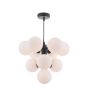 Vine 10 Light Pendant Satin Black With Opal Glass