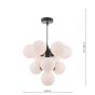 Vine 10 Light Pendant Satin Black With Opal Glass