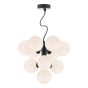 Vine 10 Light Pendant Satin Black With White Confetti Glass