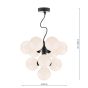 Vine 10 Light Pendant Satin Black With White Confetti Glass