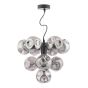 Vine 10 Light Pendant Satin Black With Closed Organic Smoked Glass