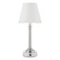 Virgil Rechargeable Table Lamp Polished Nickel With Linen Scalloped Shade LED