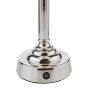Virgil Rechargeable Table Lamp Polished Nickel With Linen Scalloped Shade LED