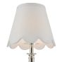 Virgil Rechargeable Table Lamp Polished Nickel With Linen Scalloped Shade LED