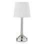 Virgil Rechargeable Table Lamp Polished Nickel With Shade LED