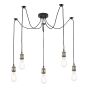 Waco 5 Light Pendant Antique Brass Matt Black 
