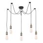 Waco 5 Light Pendant Antique Brass Matt Black 