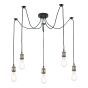 Waco 5 Light Pendant Antique Brass Matt Black 