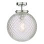 Wayne Bathroom Semi Flush Polished Chrome Glass IP44