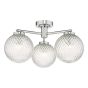 Wayne Bathroom 3 Light Semi Flush Polished Chrome Glass IP44