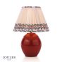 Joules Wentworth Table Lamp Red Ceramic and Matt Antique Brass With Shade